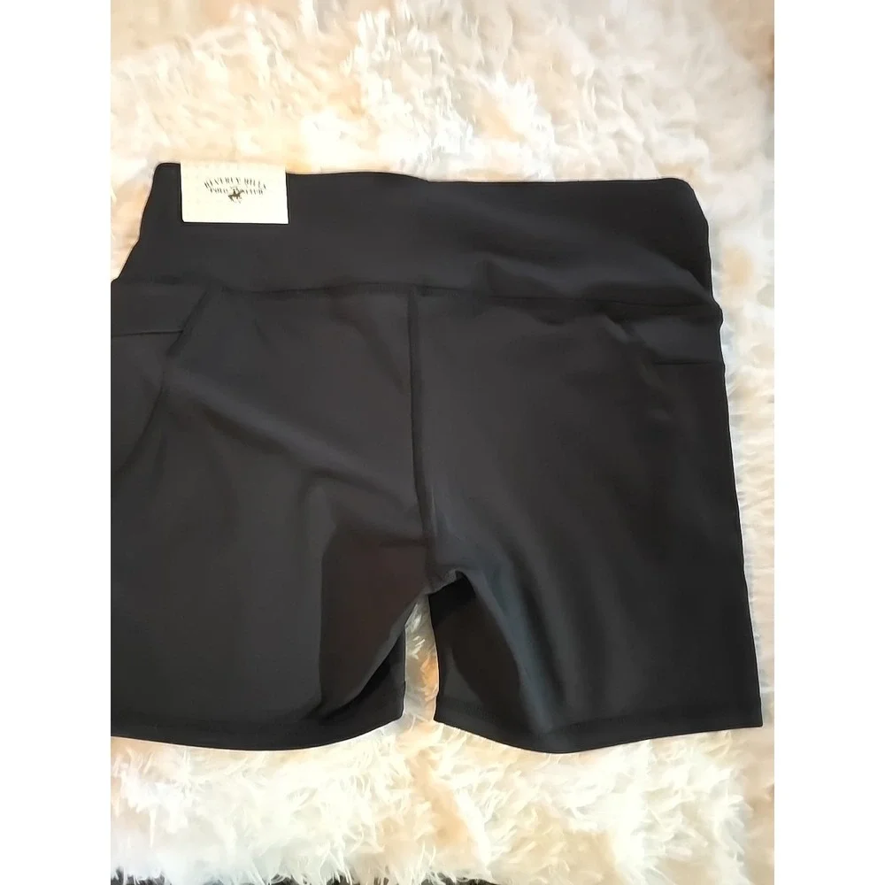 Beverly Hills Polo Club Women's‎ Size Large Biker Active Bermuda Black Shorts